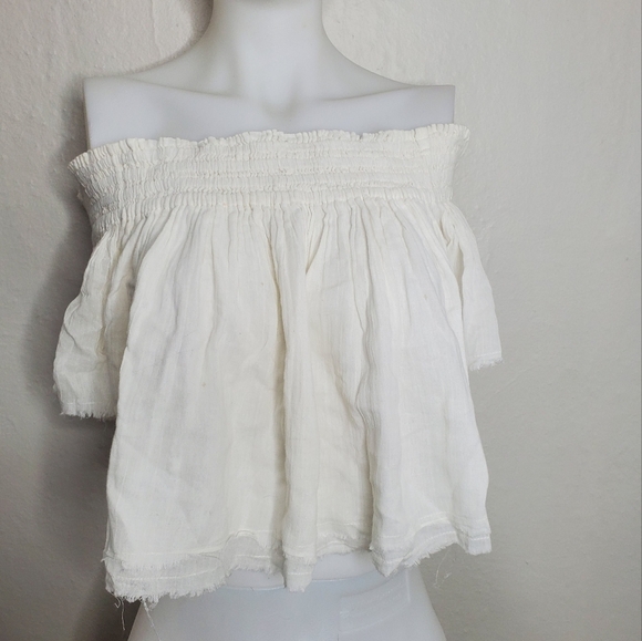 Free People White Milk Maid Crop Top - Picture 1 of 7
